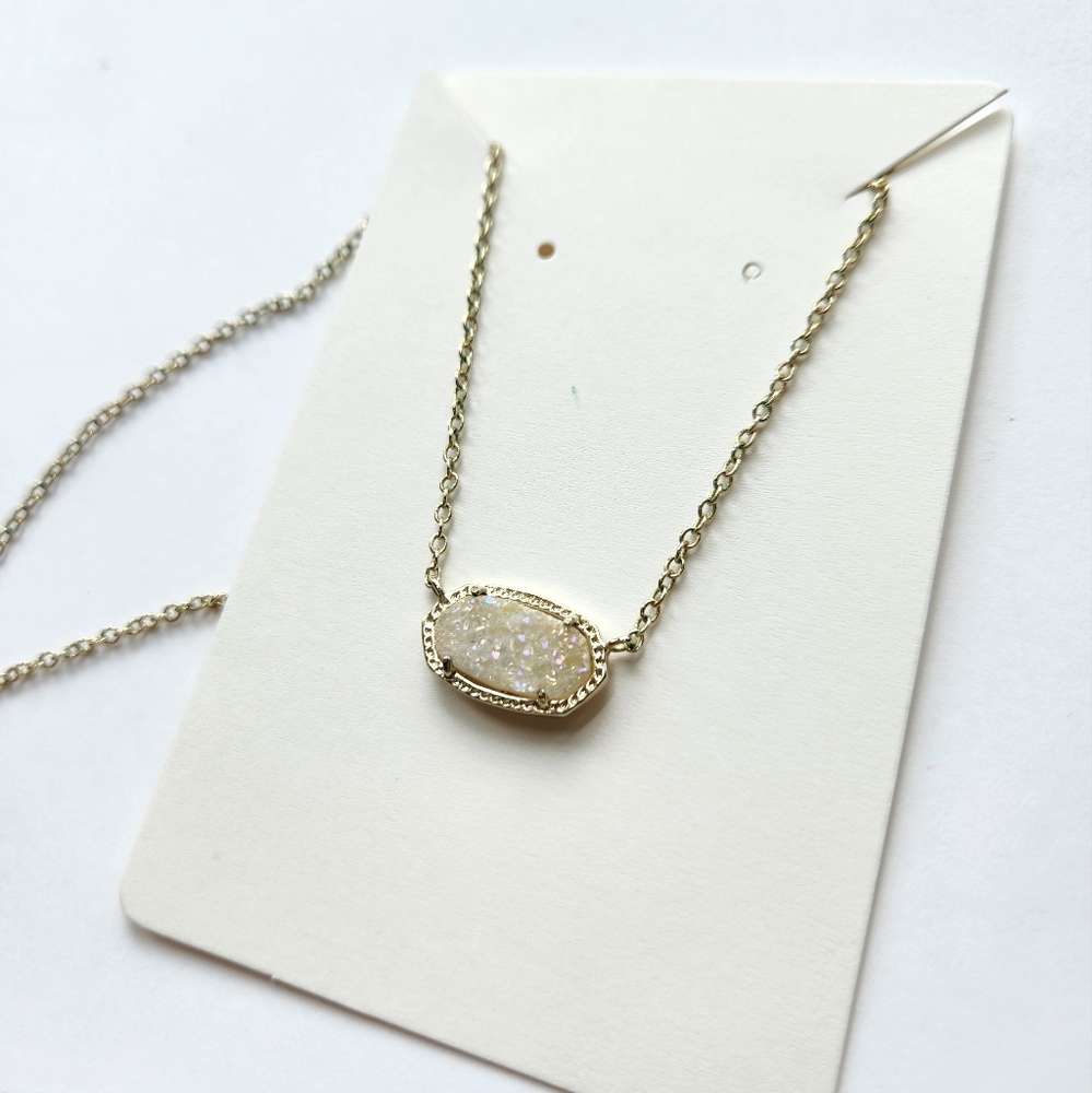 Kendra Scott Elisa Gold Iridescent Drusy Pendant Necklace